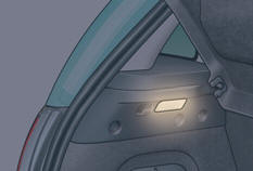 Il s'allume automatiquement à l'ouverture et s'éteint automatiquement à la fermeture